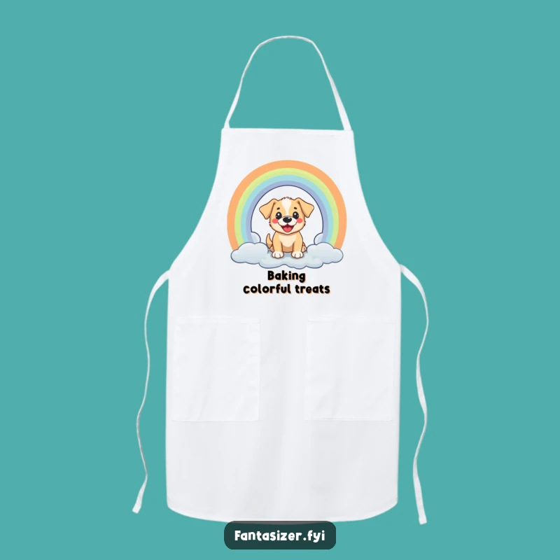 Funny Puppy Rainbow Apron: Cheerful Kitchen Portal, Perfect Funny Gift for Bakers