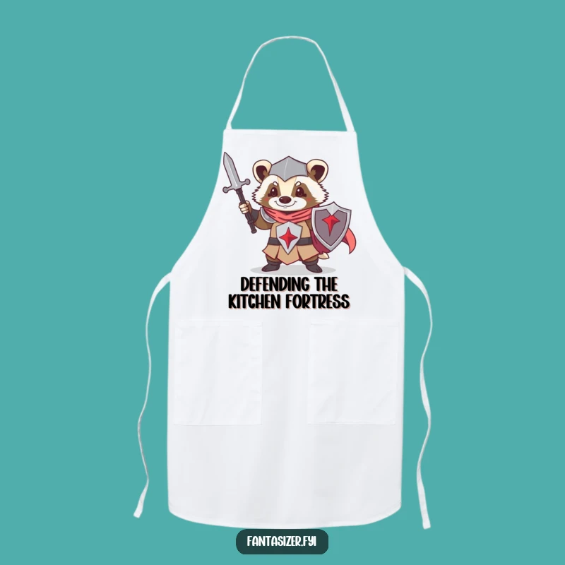 Funny Knight Badger Apron: Chef Warrior Animal Kitchen Wear, Hilarious Humorous Gift