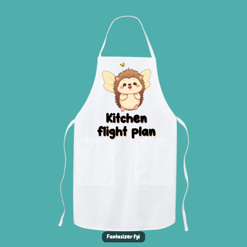 Funny Hedgehog Wings Apron: Dreamer’s Kitchen Helper, Butterfly Fantasy