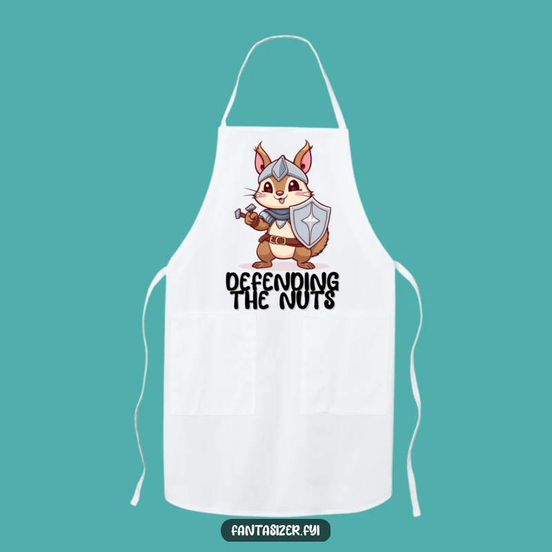 Funny Knight Squirrel Apron - Cook with Courage, Hilarious Kitchen Armor