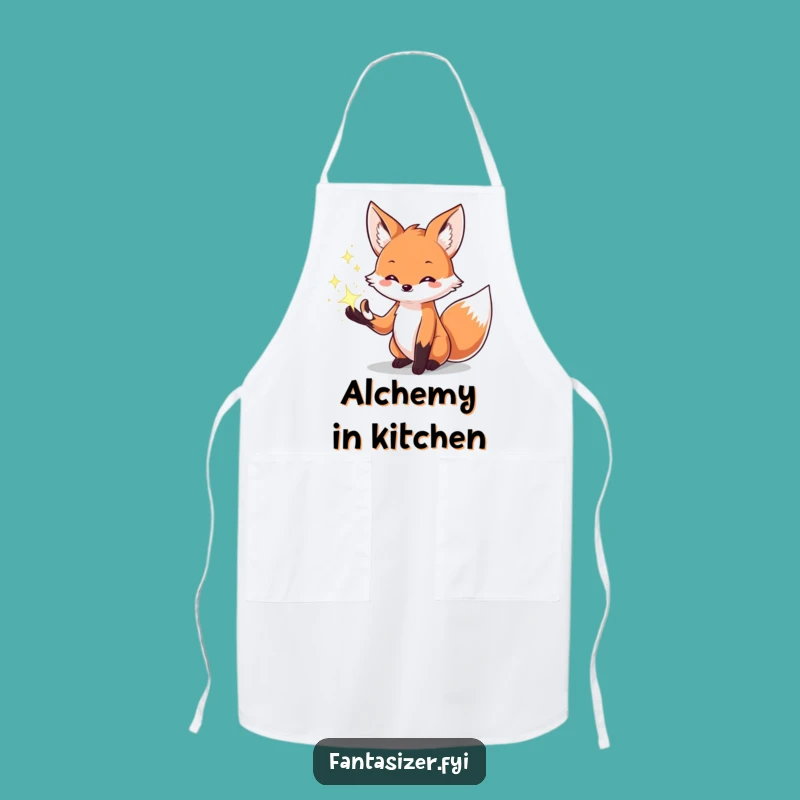 Funny Magic Kitchen Fox Apron: Creative Sparkle Gift for Chefs