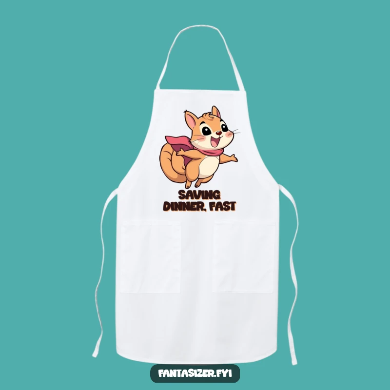 Funny Squirrel Superhero Apron: Cook Up a Storm Like a Hero
