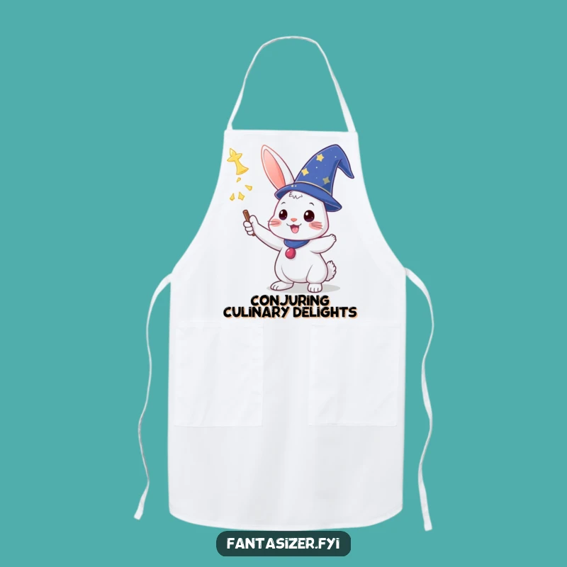 Funny Wizard Rabbit Apron: Magical Spell Casting Chef Gift