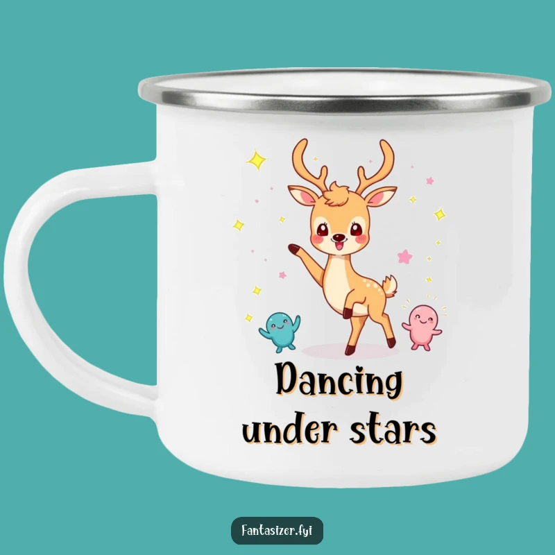 Funny Dancing Deer Camping Mug: Outdoor Sparkle Creature Party Cup Gift