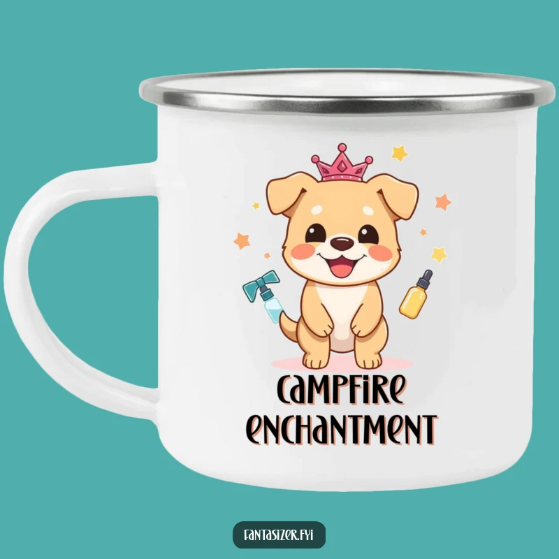 Funny Magic Dog Camping Mug: Sip Enchantment Outdoors, A Humorous Adventure Gift