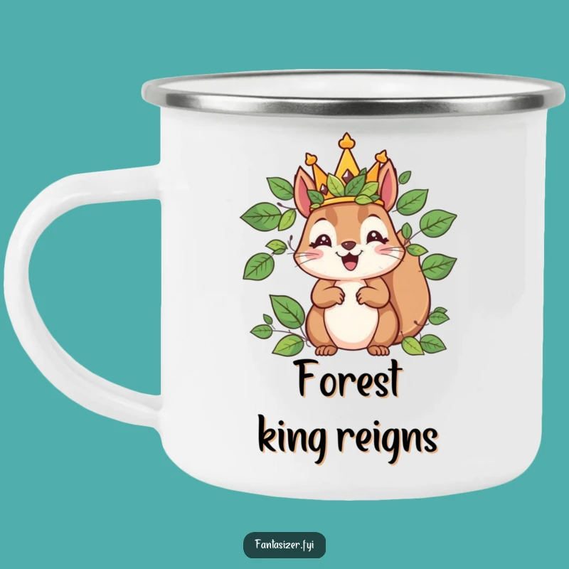 Funny Squirrel King Camping Mug: Rule Your Adventures!