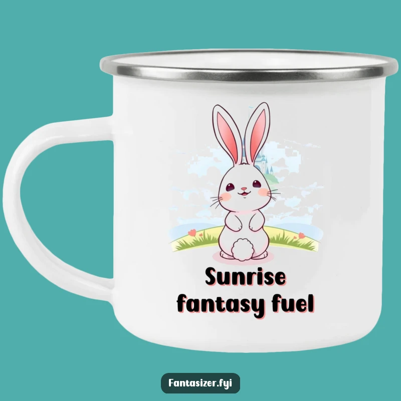 Durable Funny Bunny Castle Camping Mug - Outdoor Fantasy Fun