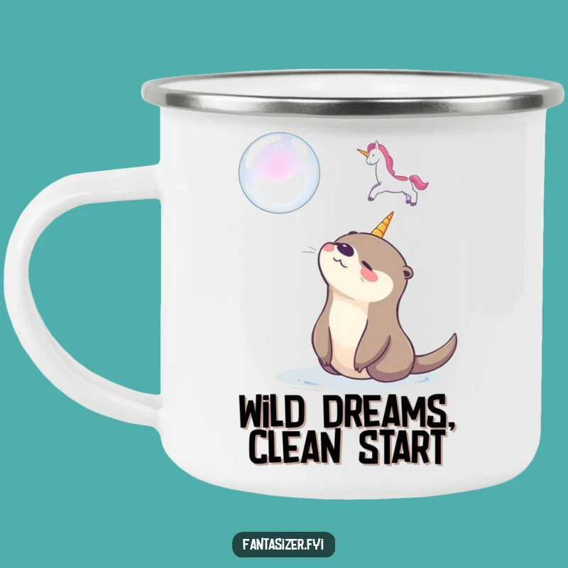 Funny Otter Bubble Unicorn Camping Mug: Adventure with Magic!