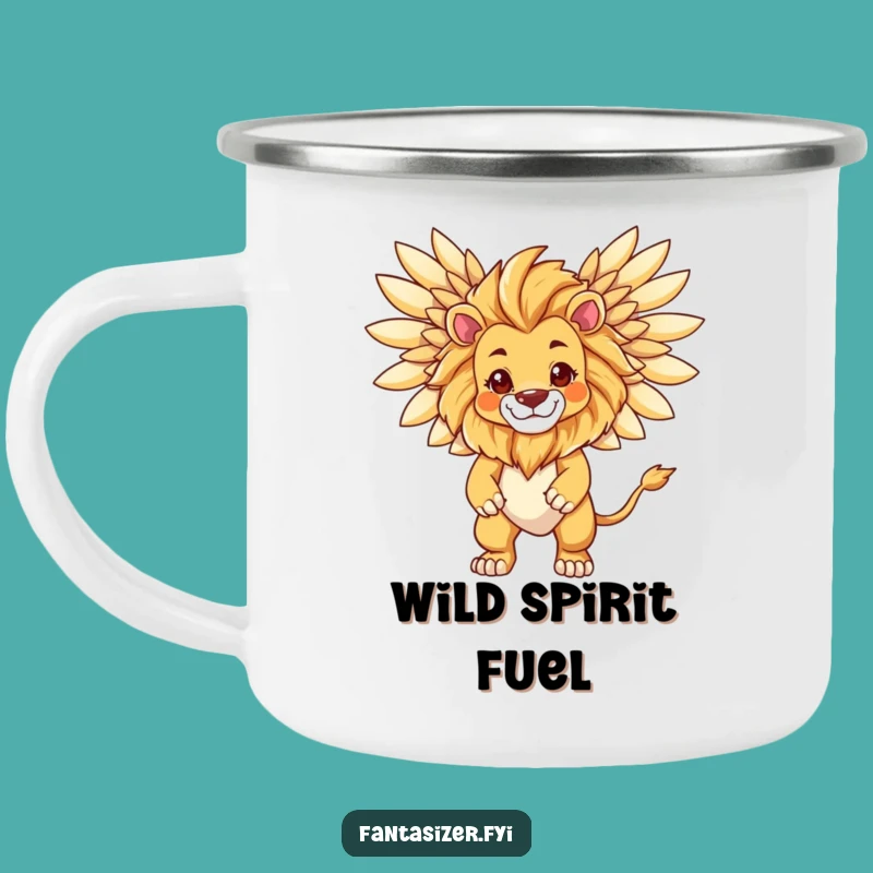 Funny Lion Guardian Camping Mug: Majestic Adventures for the Bold