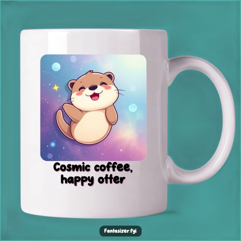 Funny Joyful Otter Galaxy Swimmer Mug: Cosmic Adventure Gift