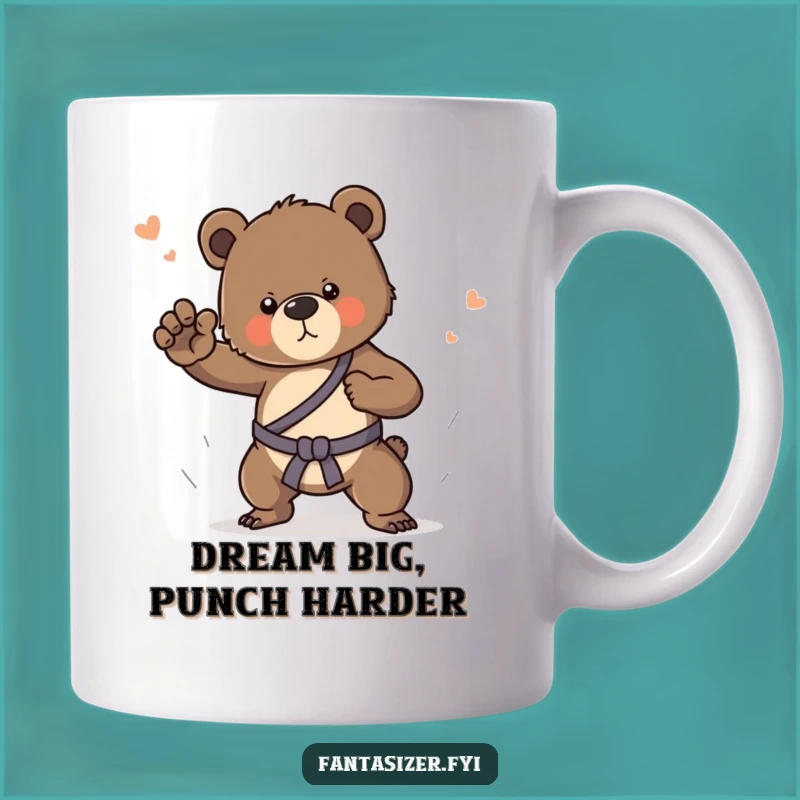 Funny Bear Cub Karate Chop Mug: Perfect Gift for Little Ninjas