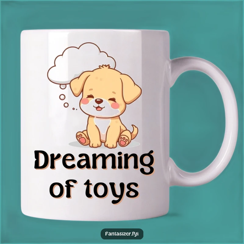 Funny Puppy Cloud Mug: Toy Dreams, Playful Imagination Gift for Dog Lovers