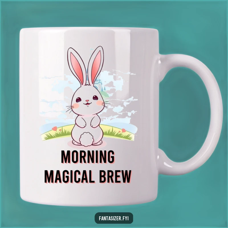 Funny Bunny Castle Dreamer Mug - Whimsical Fantasy Gift for Optimists