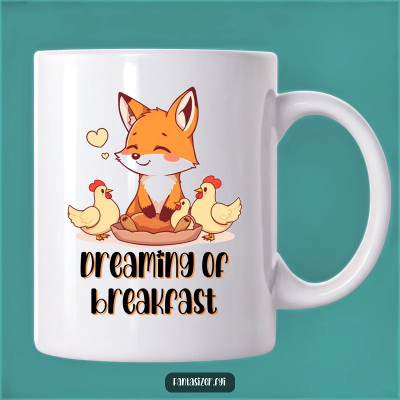 Funny Fox Mug: Daydreaming of Chickens, Foodie Humor, Perfect Gift