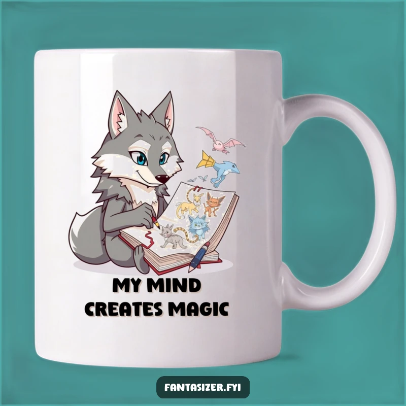 Funny Wolf Artist Mug - Creative & Hilarious Gift for Sketch Lovers