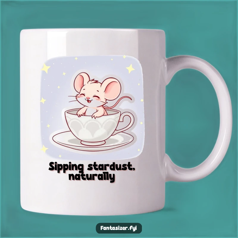 Funny Mouse Teacup Pilot Mug: Hilarious Cosmic Adventure Gift!
