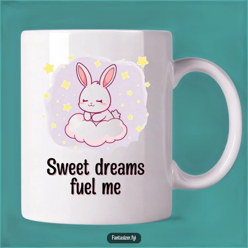 Funny Dreamy Rabbit Cloud Mug: Whimsical Starry Night Gift for Sleepyheads