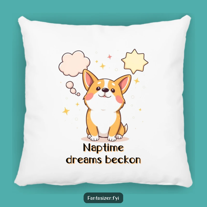 Comfy Funny Corgi Dreamer Pillow - Soft & Whimsical Accent