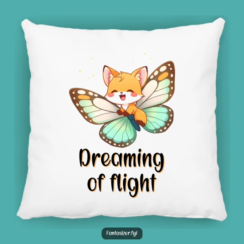 Funny Fox Cub Butterfly Pillow: Dreamy Comfort, Soft & Hilarious Decor Gift