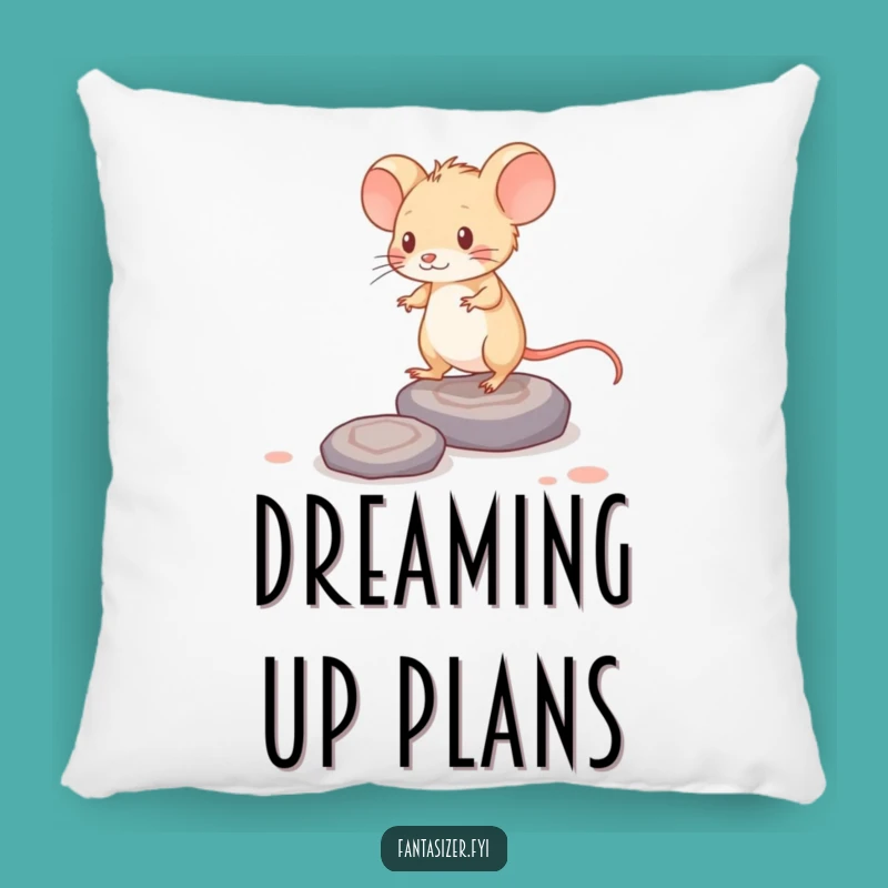 Funny Mouse Thought Pillow: Cozy Contemplation Comfort, Whimsical Funny Gift