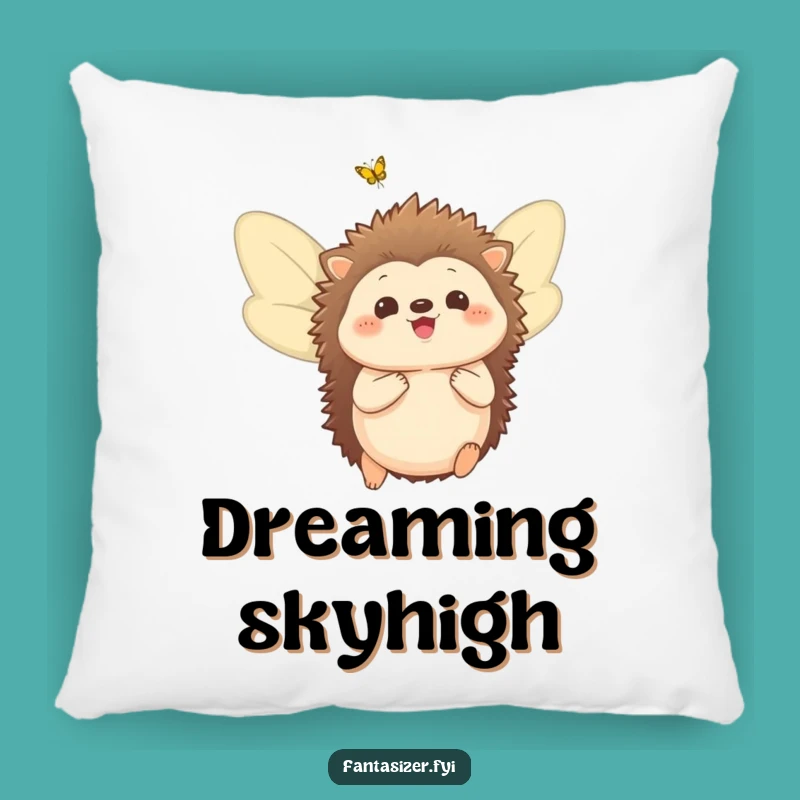 Funny Hedgehog Wings Pillow: Cozy Dreamer, Butterfly Comfort Accent