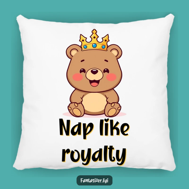 Funny King Bear Pillow - Cozy Throne for Your Home, Hilarious Toy Gift