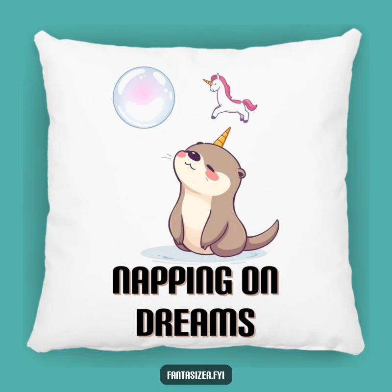 Funny Otter Bubble Unicorn Pillow: Cozy Dreamy Comfort Gift