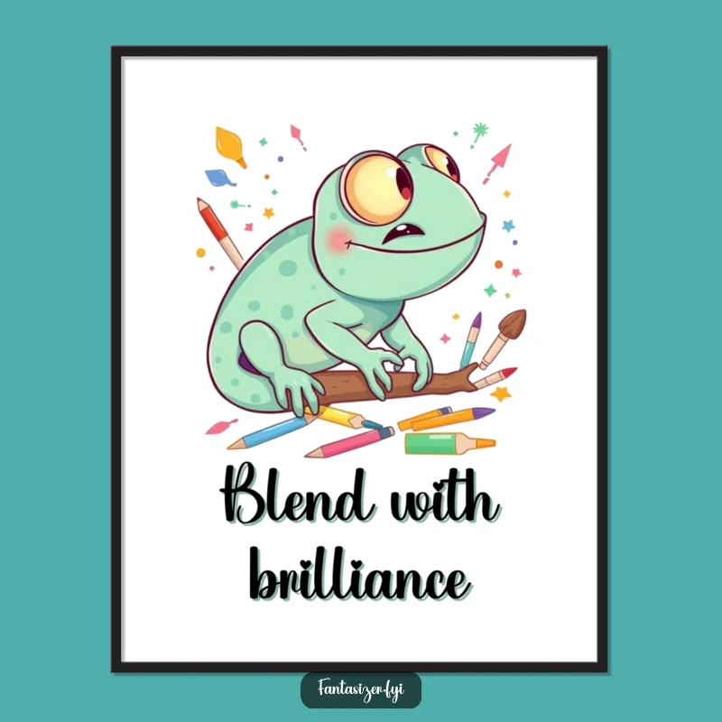 Funny Chameleon Art World Digital Art - Instant Creative Decor