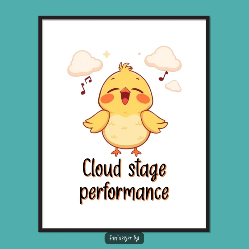 Funny Bird Cloud Stage Digital Art: Instant Melodious Decor