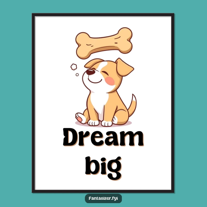 Funny Dog Dreaming Digital Print: Instant Whimsical Art for Your Walls, A Great Gift