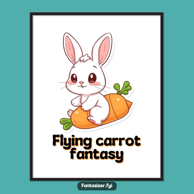 Funny Rabbit Carrot Flyer Digital Art: Instant Playful Decor