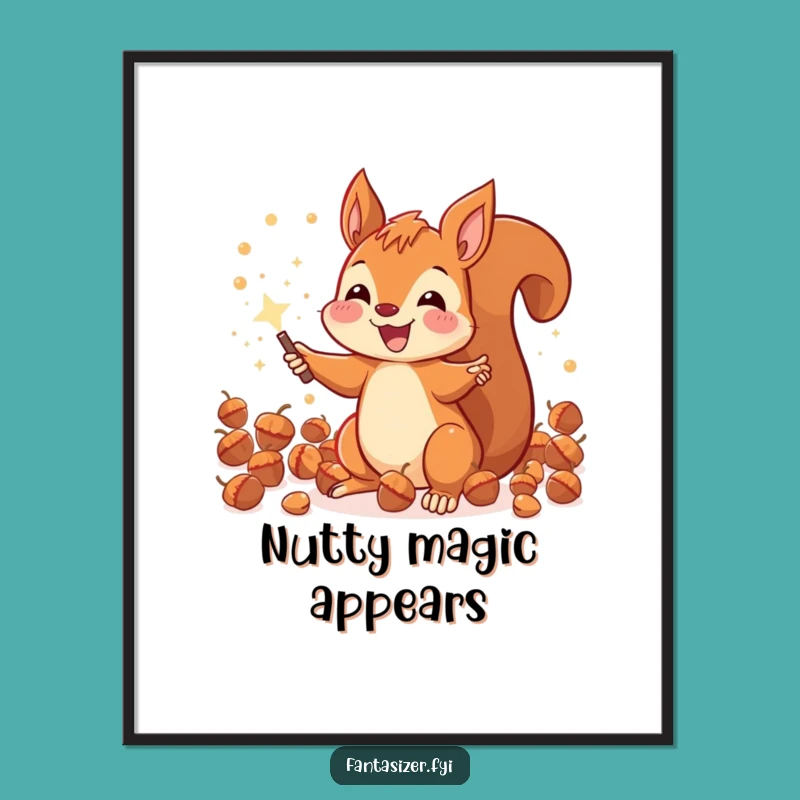 Funny Squirrel Magic Digital Art - Instant Enchanting Decor