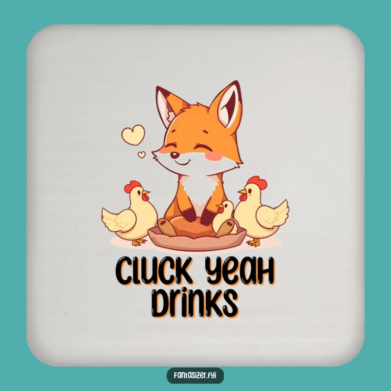 Funny Fox Coasters: Daydreaming of Chickens Set, Bar Gift