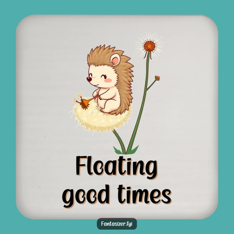 Funny Hedgehog Dandelion Drink Coaster: Protect Surfaces with Whimsy Funny Gift
