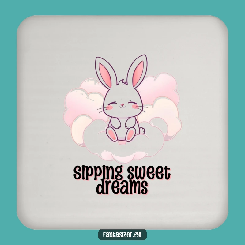 Funny Bunny Coaster Set: Candy Cloud Protection, Unique and Funny Gift