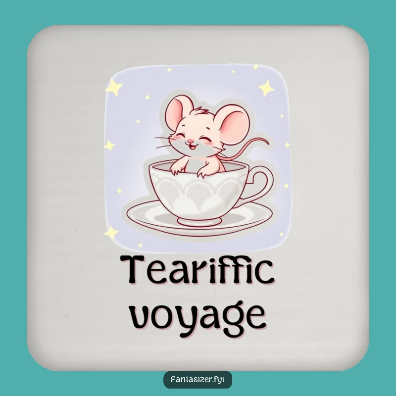 Funny Mouse Teacup Coaster Set: Protect Surfaces Hilariously!