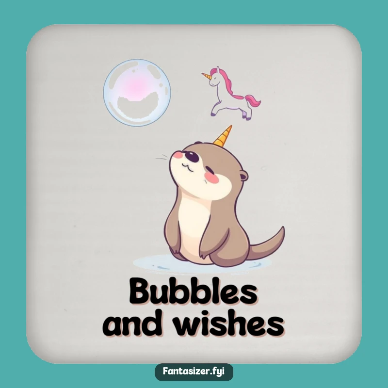Funny Otter Bubble Unicorn Coaster Set: Protect Surfaces in Style!