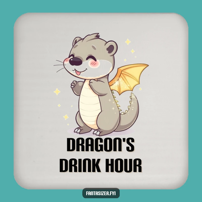 Funny Otter Dragon Coaster: Shimmering Transformation Holder, Fantasy Gift