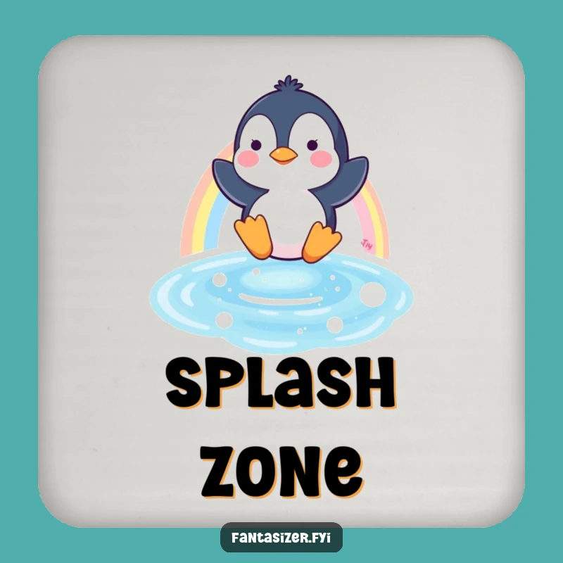 Funny Penguin Coaster Set - Protect Surfaces with Rainbow Fun