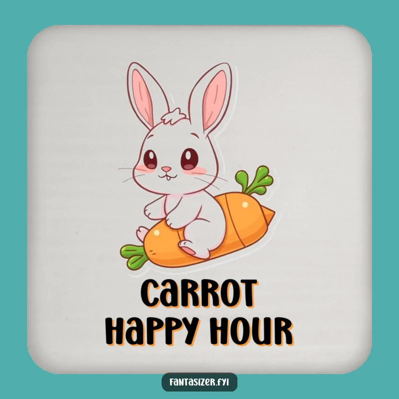 Funny Rabbit Carrot Flyer Coaster Set: Protect Surfaces Playfully!