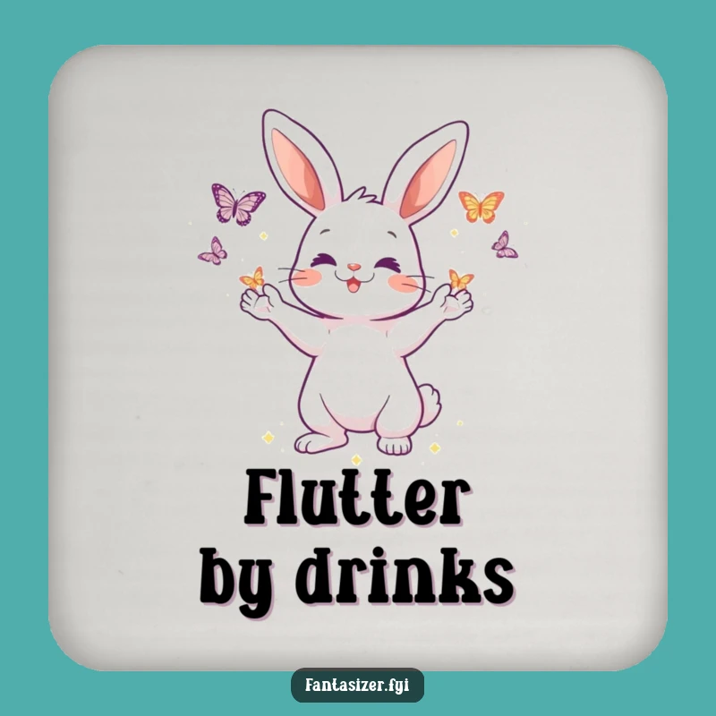 Funny Rabbit Magic Coaster Set: Protect Surfaces with Whimsical Decor, Ideal Gift