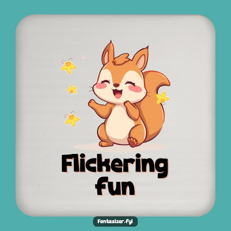 Funny Squirrel Fireflies Coasters: Protect Surfaces with Magic, Gift