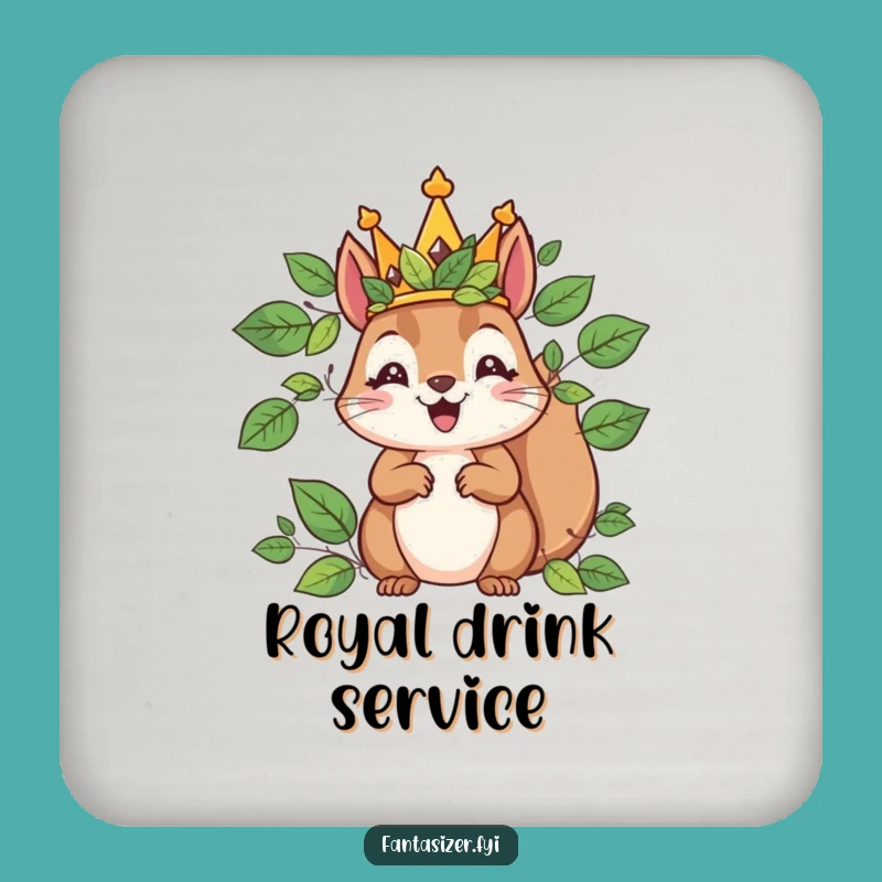Funny Squirrel King Coaster Set: Protect Your Royal Table!