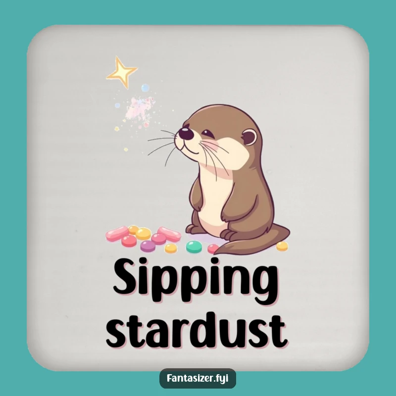 Funny Otter Galaxy Coaster: Protect Surfaces with Cosmic Charm