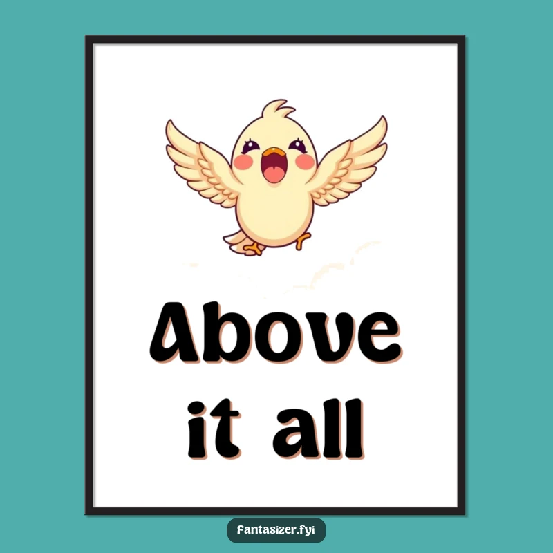 Funny Bird Cloud Poster: Sky Art, Perfect Funny Gift