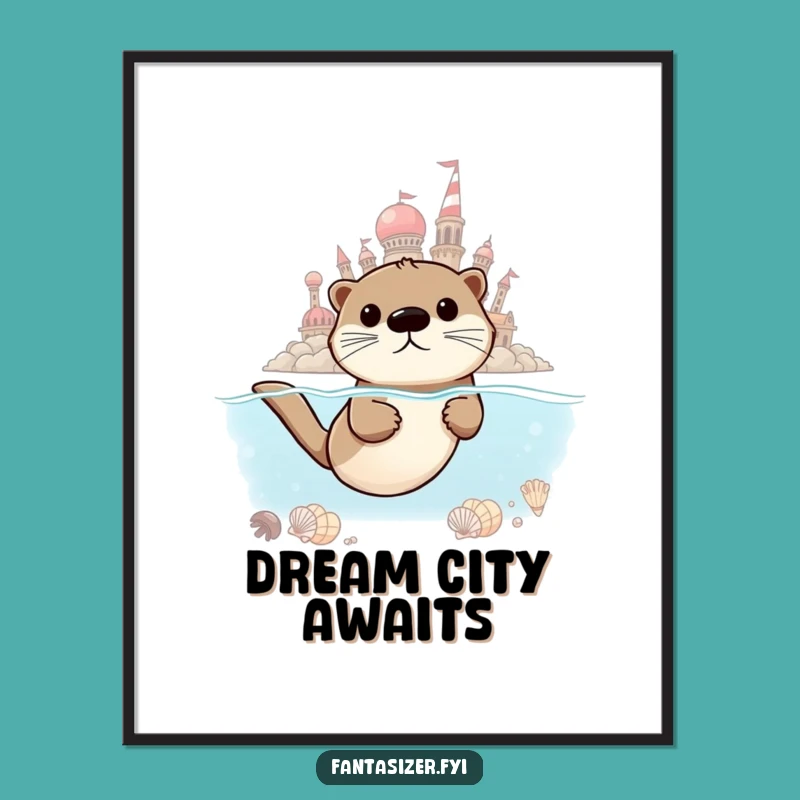 Funny Otter Explorer Poster: Ambitious Art for a Humorous Space
