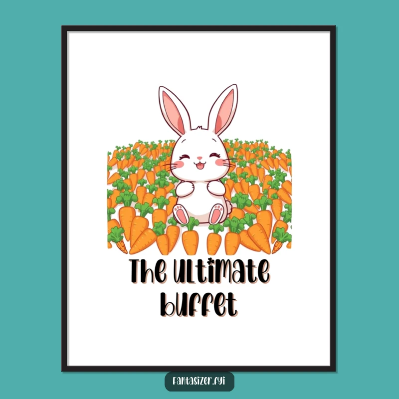 Funny Rabbit Carrot Poster: Dreamy Wall Art, Perfect Funny Gift