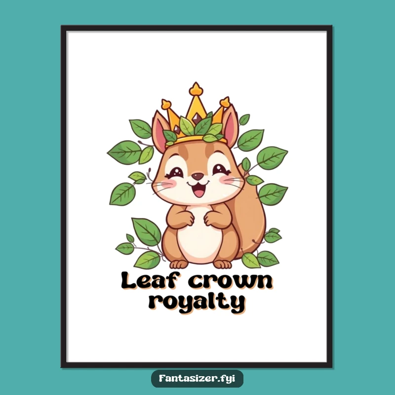 Funny Squirrel King Poster: Regal Wall Art for Your Domain!