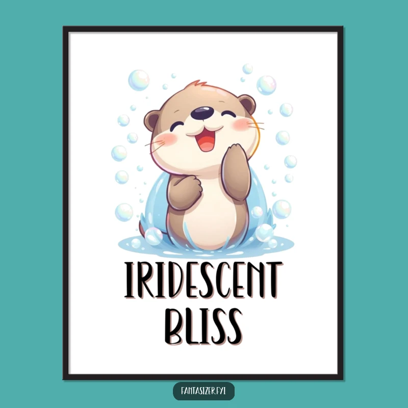 Funny Otter Bubble Cascade Poster - Joyful Wall Art & Gift