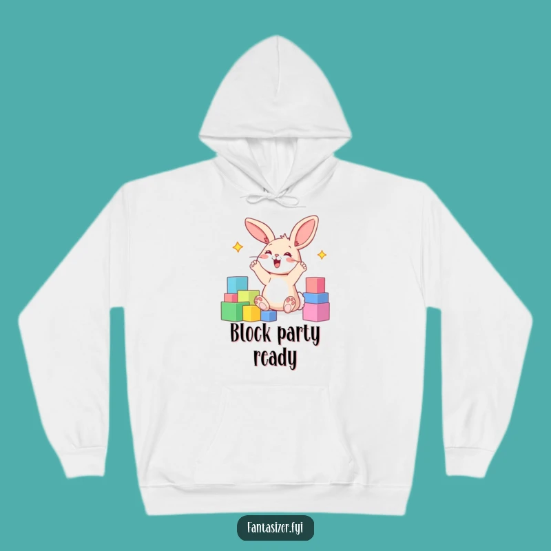 Funny Bunny Blocks Hoodie: Cozy Gift for Imaginative Souls